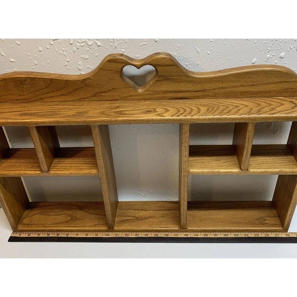 Wooden Display Shelf Wall Curio Country Cottage Knick Knack Collectibles Amish